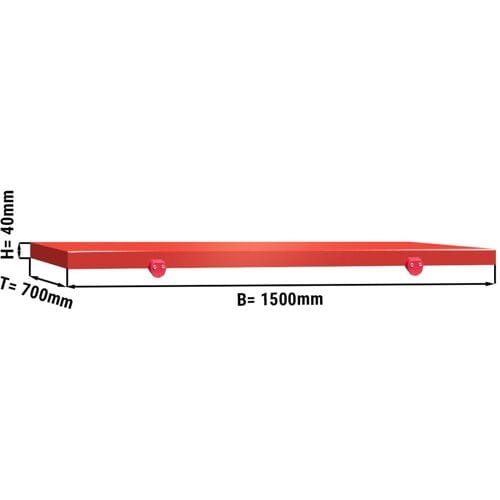 GGM Gastro Schneideplatte für Arbeitstisch - 1500x700mm - HACCP-Konform - Rot Rood