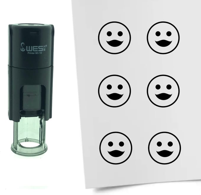 CombiCraft Stempel Smiley Vrouwelijk 10mm rond - Zwarte inkt