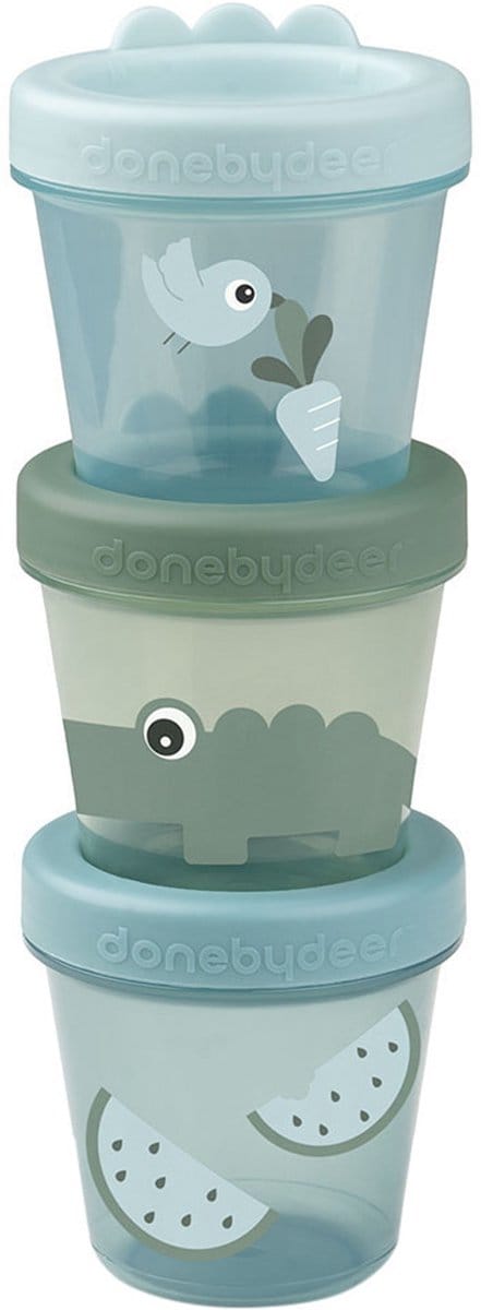Done By Deer Bewaarbakjes - Croco - 3 Stuks - Green