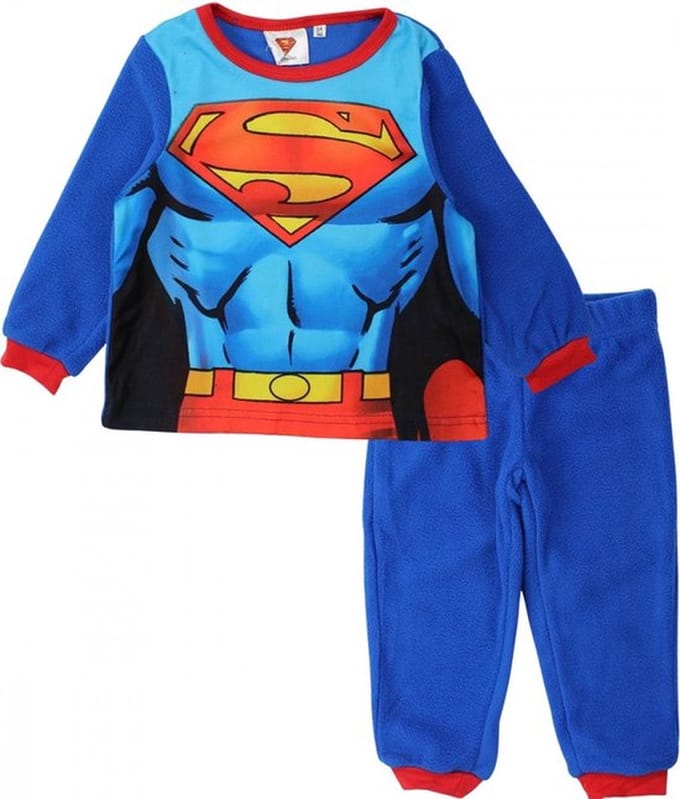 Superman fleece pyjama - pyjamaset - fleece - maat 128 - 8 jaar