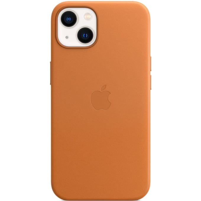 Leather Backcover MagSafe voor de Apple iPhone 13 - Golden Brown