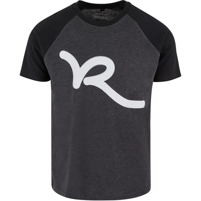 Rocawear - Logo Heren T-shirt - S - Grijs/Zwart