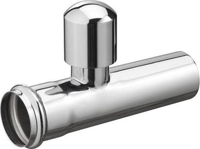 Wiesbaden Chroom muurbuis recht met beluchter 32mm