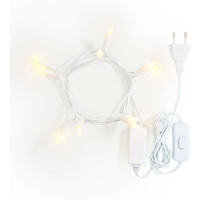 Konstsmide LED Mini Lichtketting met Schakelaar, 10 warm witte diodes
