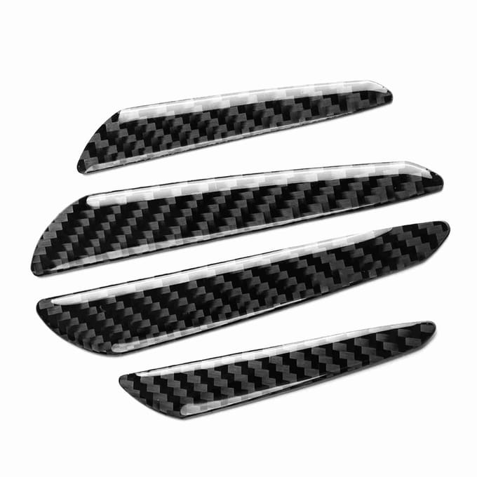 4 stuks Koolstofvezel Deurrandbeschermer Bumperbeschermstrips Sierlijst Afdekking Auto Universeel gray