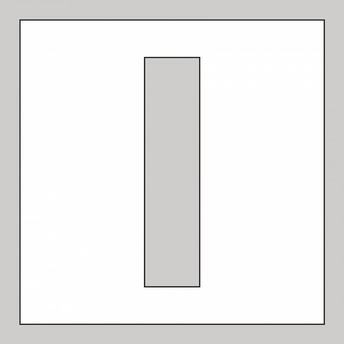 Spuitsjabloon letter I - dibond 500 x 500 mm