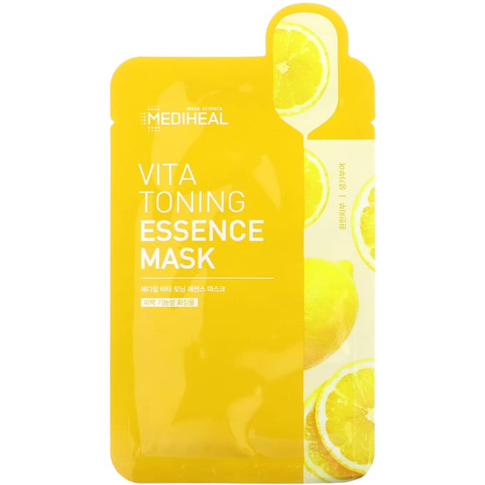 Mediheal Sheet Mask 5 Stuks - Hyaluronzuur Hydraterend, Peptide Lifting, Vita Toning Verhelderend, Centella Kalmerend, 20ml x 5 (5 opties) yellow