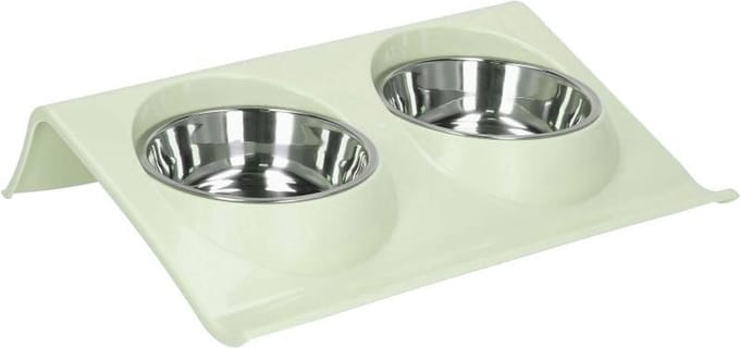 Springos Voerbak | Waterbak | voerbakjes | Drinkbak | Eetbak | Dubbel | Groen