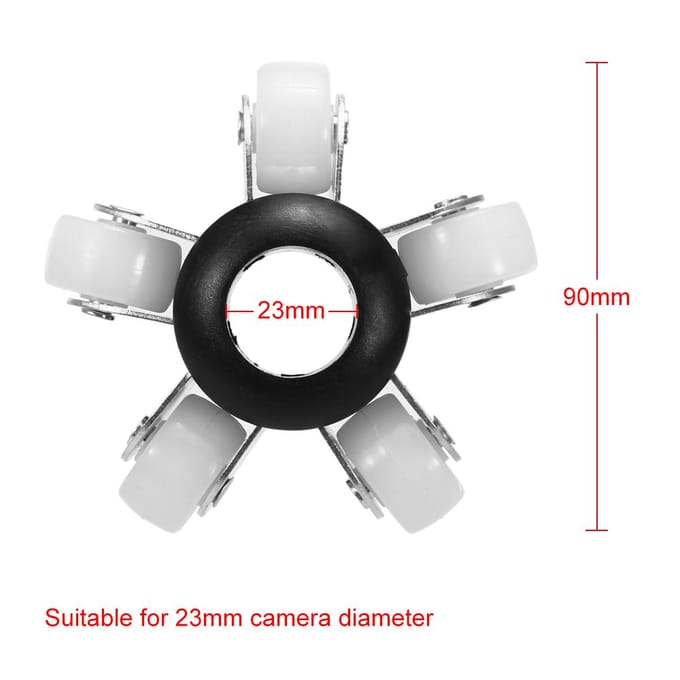 90 mm geleidewielen beschermhoes voor 23 mm pijpriool pijpleidinginspectiecamera wit