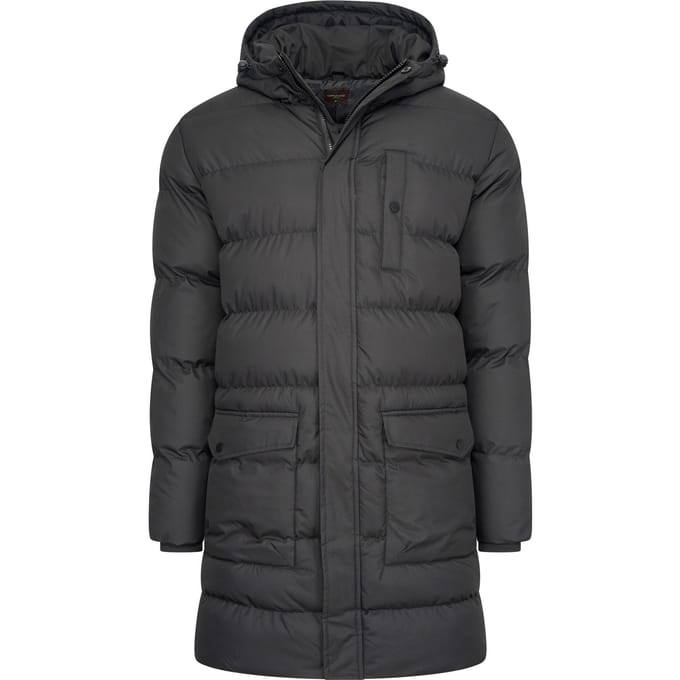 Cappuccino Italia - Heren Jas winter Long Puffer Jacket - Zwart - Maat XL