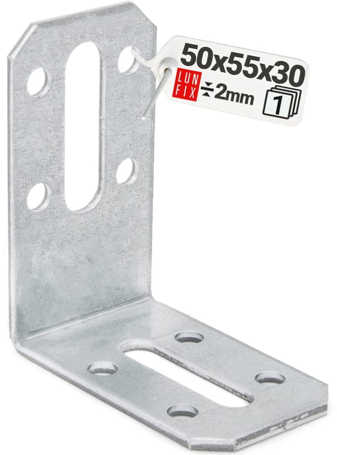 Verstelbare hoekverbindingen - 50x55x30x2 mm - verstelbare bouwhoeken - langgat