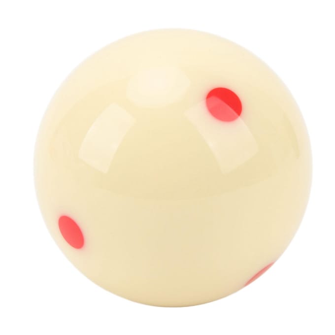 Bille de billard blanche 57 mm 6 points rouges Anti-rayures Résistante aux chocs Bille de billard pour table de billard beige