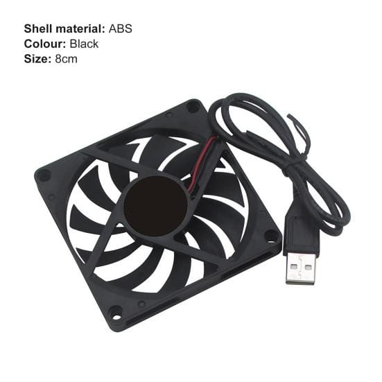 Praktische koelventilator Sterke wind Warmteafvoer zwart