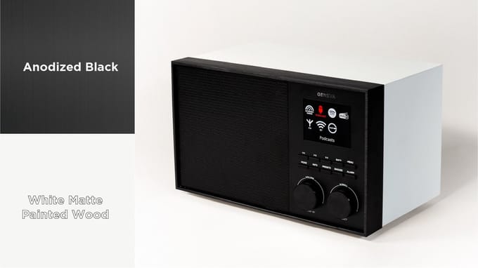 Geneva DeCon S internet, DAB+ en FM radio met Spotify en Bluetooth - zwart/wit mat/geverfd hout