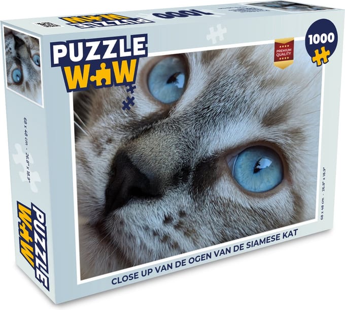 Puzzel Close up van de ogen van de Siamese kat - Legpuzzel - Puzzel 1000 stukjes volwassenen