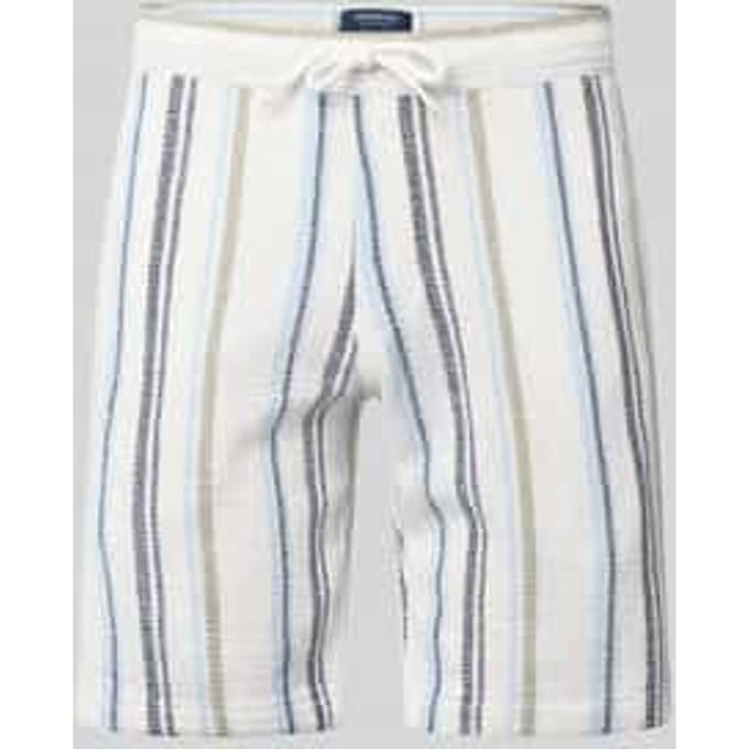Shorts met streepmotief en tunnelkoord