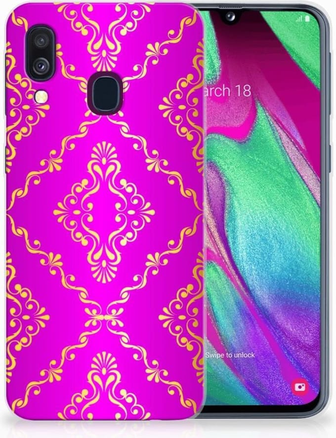 Siliconen Hoesje Samsung Galaxy A40 Barok Roze