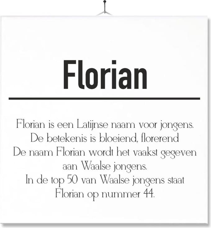 Tegel Met Opdruk | Betekenis | Kado | Cadeau | Met Naam - Florian