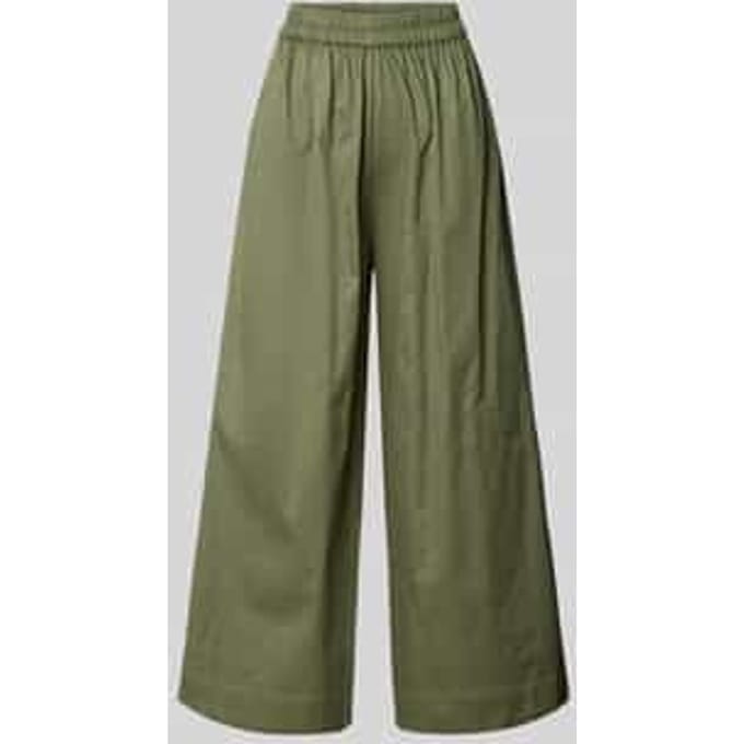 wide fit stoffen broek met bandplooien