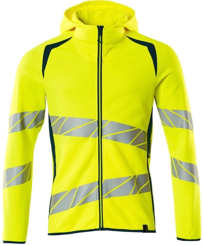 Mascot Accelerate Safe Capuchontrui met rits 19284-781 - hi-vis geel/donkerpetrol - 2XL