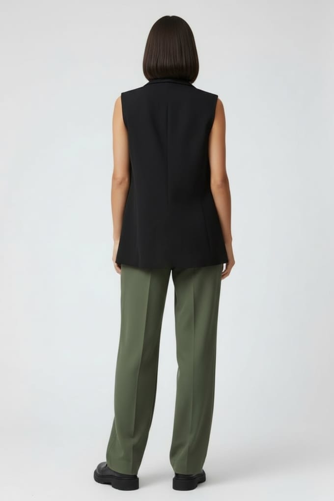 French Connection Sleek Tailored Db Waistcoat Black Taglia: 6 | Gilet Outlet | Donna | Nero