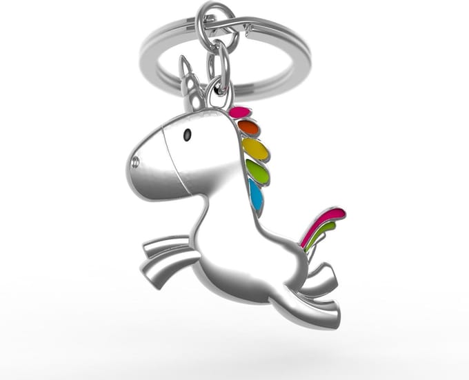 Metalmorphose sleutelhanger unicorn chrome Fly