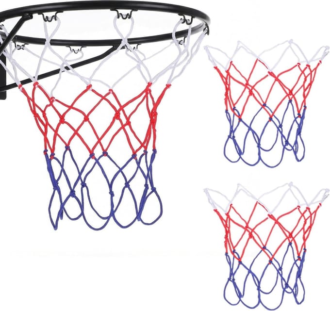 Basketbalnet set van 2 stuks, 8 lussen voor binnen- en buitengebruik, weerbestendig en duurzaam