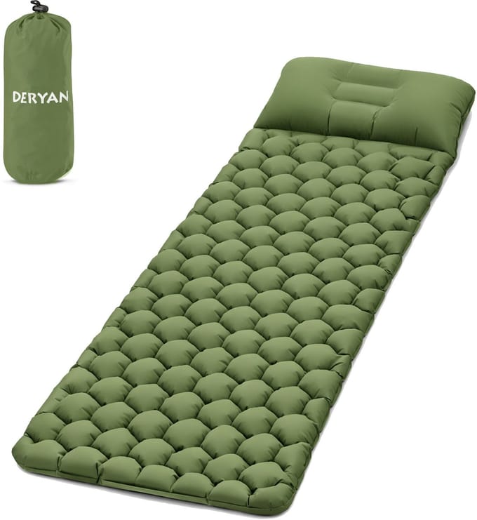 Deryan Air Bed - Opblaasbare camping bed - Groen - Inclusief tas