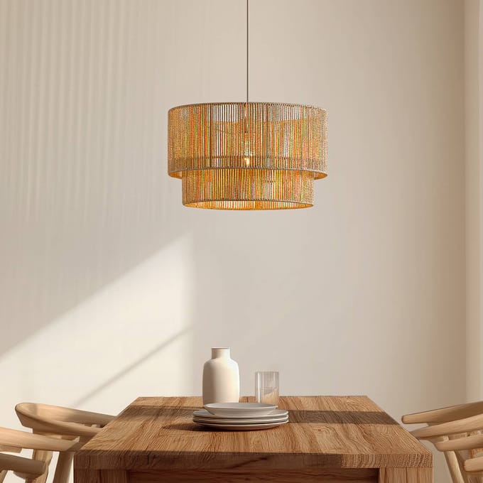 Lindby - hanglamp - 1licht - Papier, metaal - H: 26.5 cm - E27 - beige