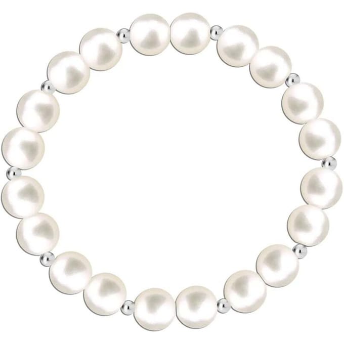 Dames Elastische Parels Bracelet in 925 Sterling Zilver BIPU014
