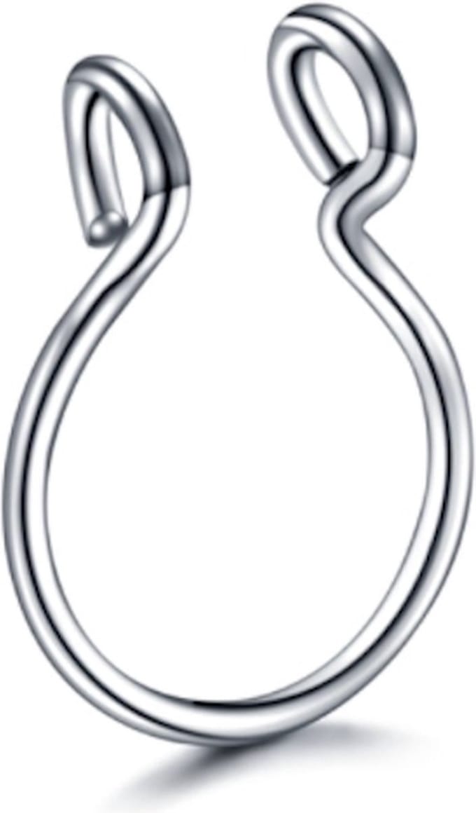 New Age Devi - fake septum piercing - neppe piercing zilver - neppe septum piercing ringetje