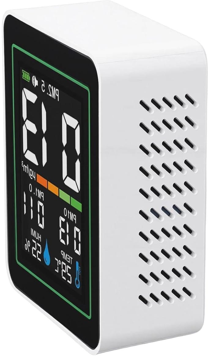 Luchtkwaliteitsmeter - Stofsensor - Binnenlucht Meten - Infrarood Sensor - 1200mAh Batterij - Wit