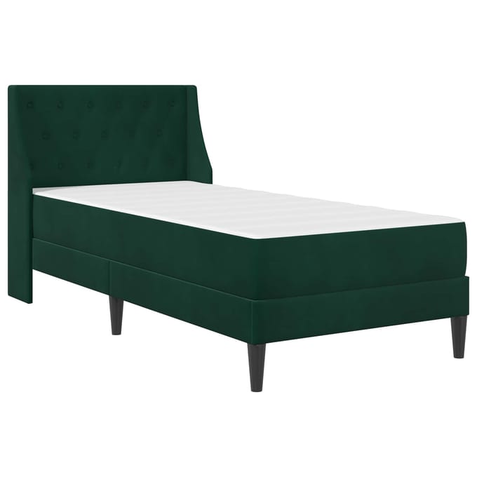 vidaXL - Bedframe - met - matras - Donkergroen - 90 - x - 200 - cm - fluweel
