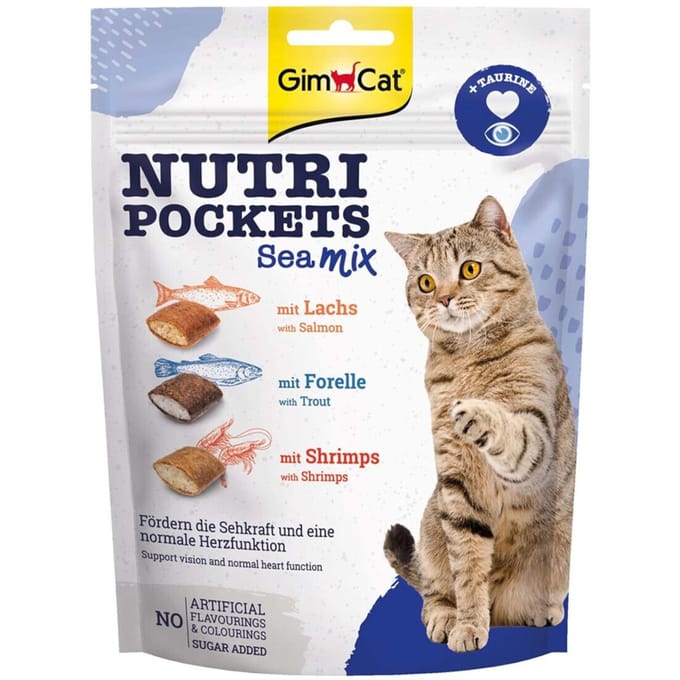 Gimcat Nutri Pockets - Kattensnack - Mix Zeevis 150 g