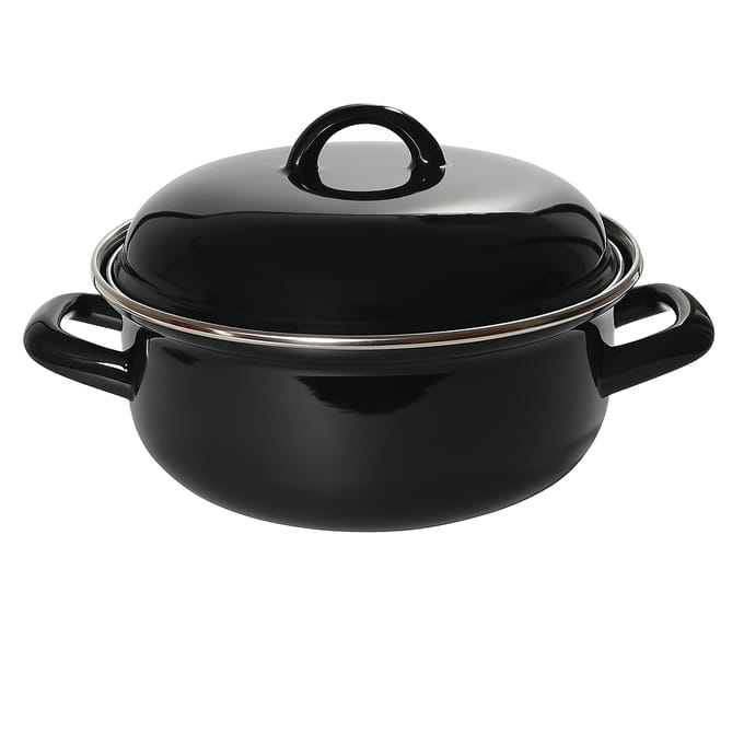 Braadpan - Emaille - 26cm -Zwart