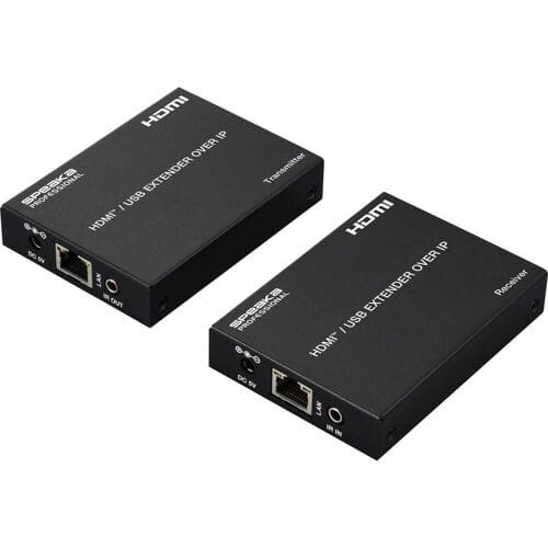 SpeaKa Professional SP-HDE-350 HDMI Via netwerkkabel RJ45 KVM-functie (Keyboard, Video, Mouse) 150 m