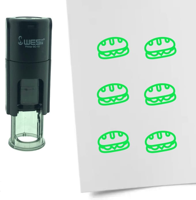 CombiCraft Stempel Broodje 10mm rond - groene inkt