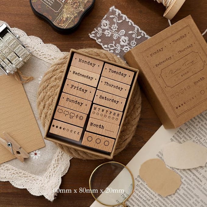 Chinees Karakternummer Heelal Bloem Week Houten Rubberstempel Scrapbooking Deco DIY Knutsel Standaard Houten Stempels E