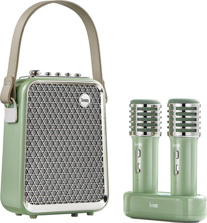Divoom Songbird HQ - Karaokeset - 2 Microfoons - 50Wh - 8 uur speeltijd - Groen