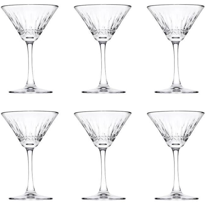 Verres à Cocktail Elysia Set de 6, 220 ml, design Élégant et Résistant