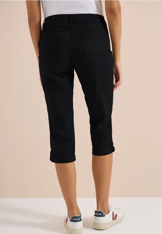 3/4 Mid Waist Slim Legs broek met omslag