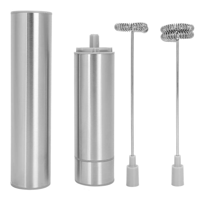 Roestvrij Staal Draagbare Elektrische Melkopschuimer Mixer Handheld Eierklopper Keukengereedschap gray