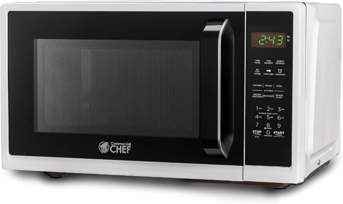 Kleine magnetron - Compact apparaat - Snel opwarmen - Digitaal display - 37 x 48 x 27 cm - Wit