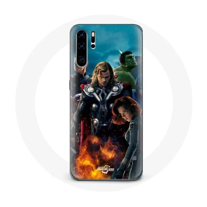 Coque - Maniacase - Huawei P30 - Noir - Souple - Avengers noir