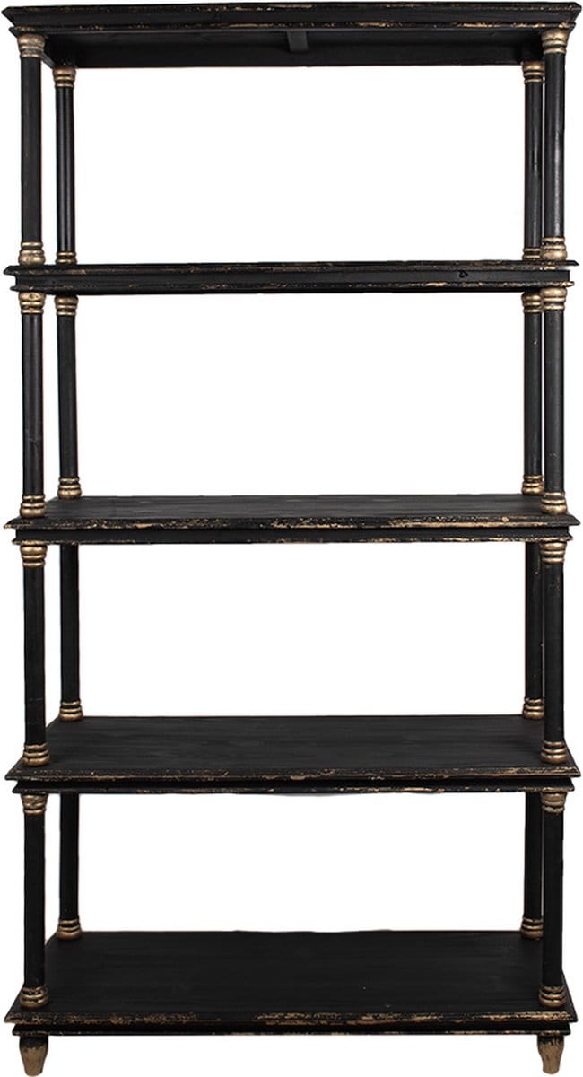 Clayre & Eef Boekenkast 110x40x210 cm Zwart Hout