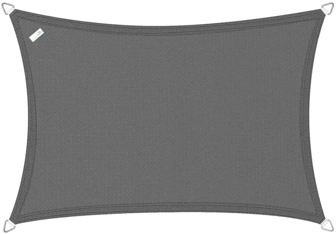 Buitenkado schaduwdoek rechthoek 5x7m - HDPE/RVS - antraciet