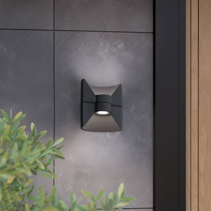 EGLO Redondo - Buitenverlichting - Wandlamp - 2 Lichts - LED - Antraciet