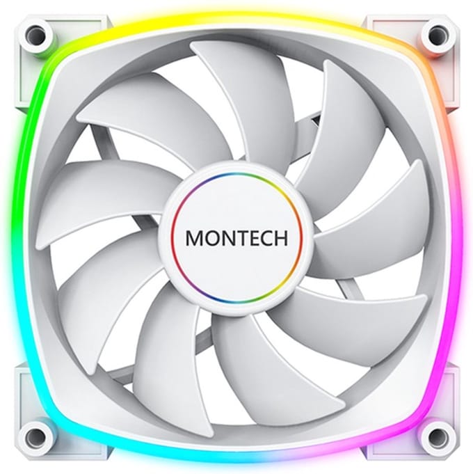 Montech AX140 PWM WH - Case ventilator - 140mm - Wit met RGB-licht - 28 dBA