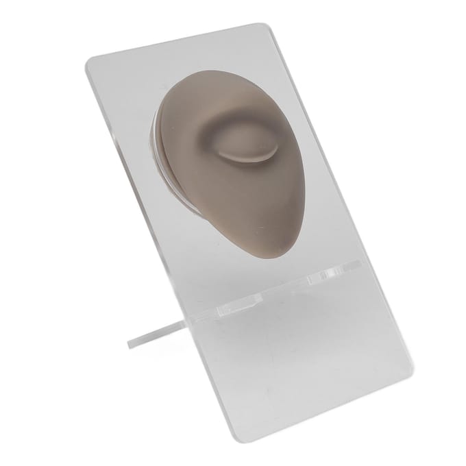 Siliconen Oog Wenkbrauw Model 3D Gesimuleerde Piercing Oefen Oogmodel met Standaard voor Sieraden Display gray
