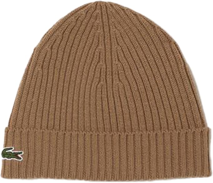 Lacoste muts wol - unisex gebreide muts - beige